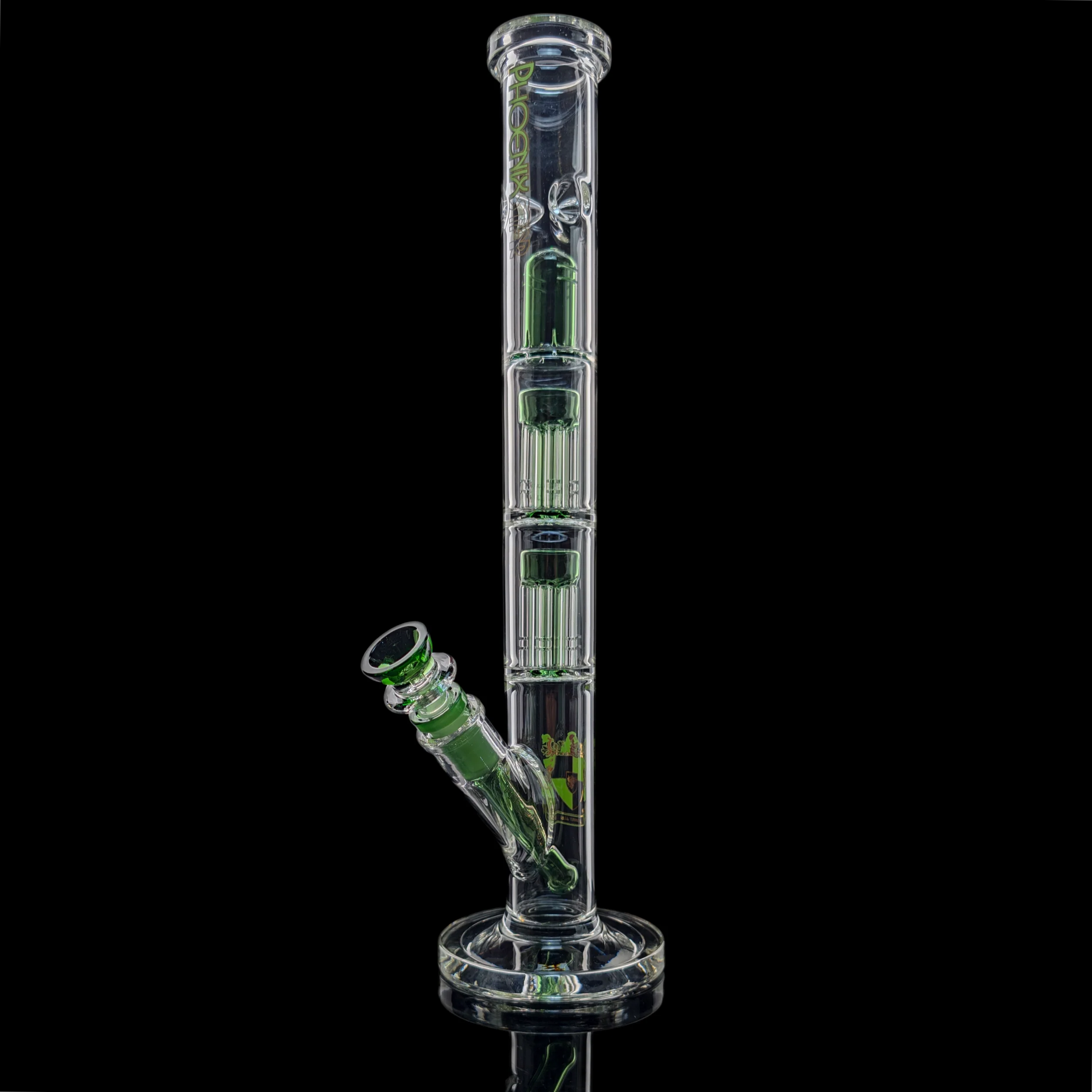 35cm Straight Glass w/ Twin 6 Arm Tree Perc by Phoenix Glass