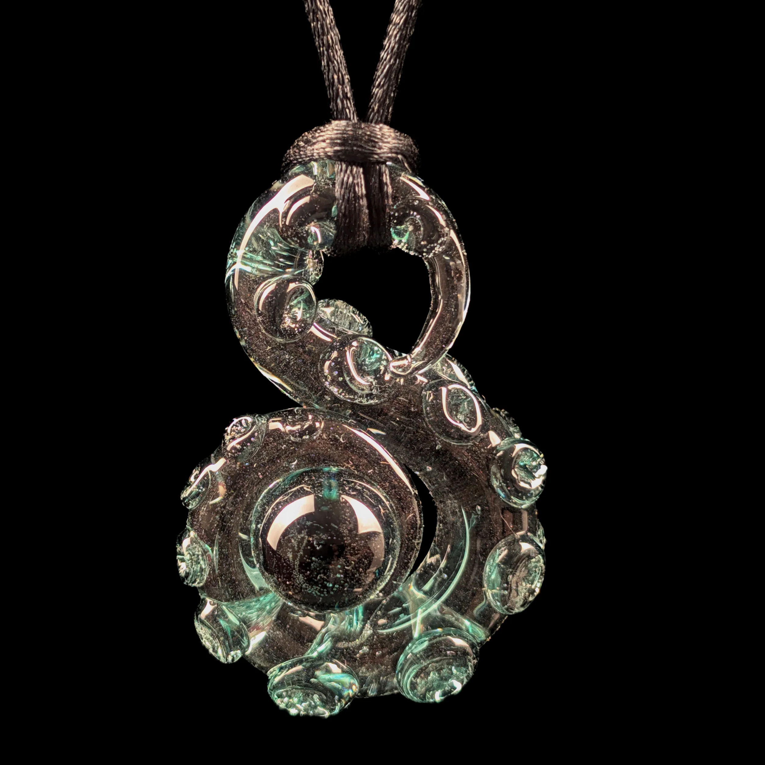 Atlantis Colour S Style Tentacle Pendy w/ Kraken Egg by Wicked Glass
