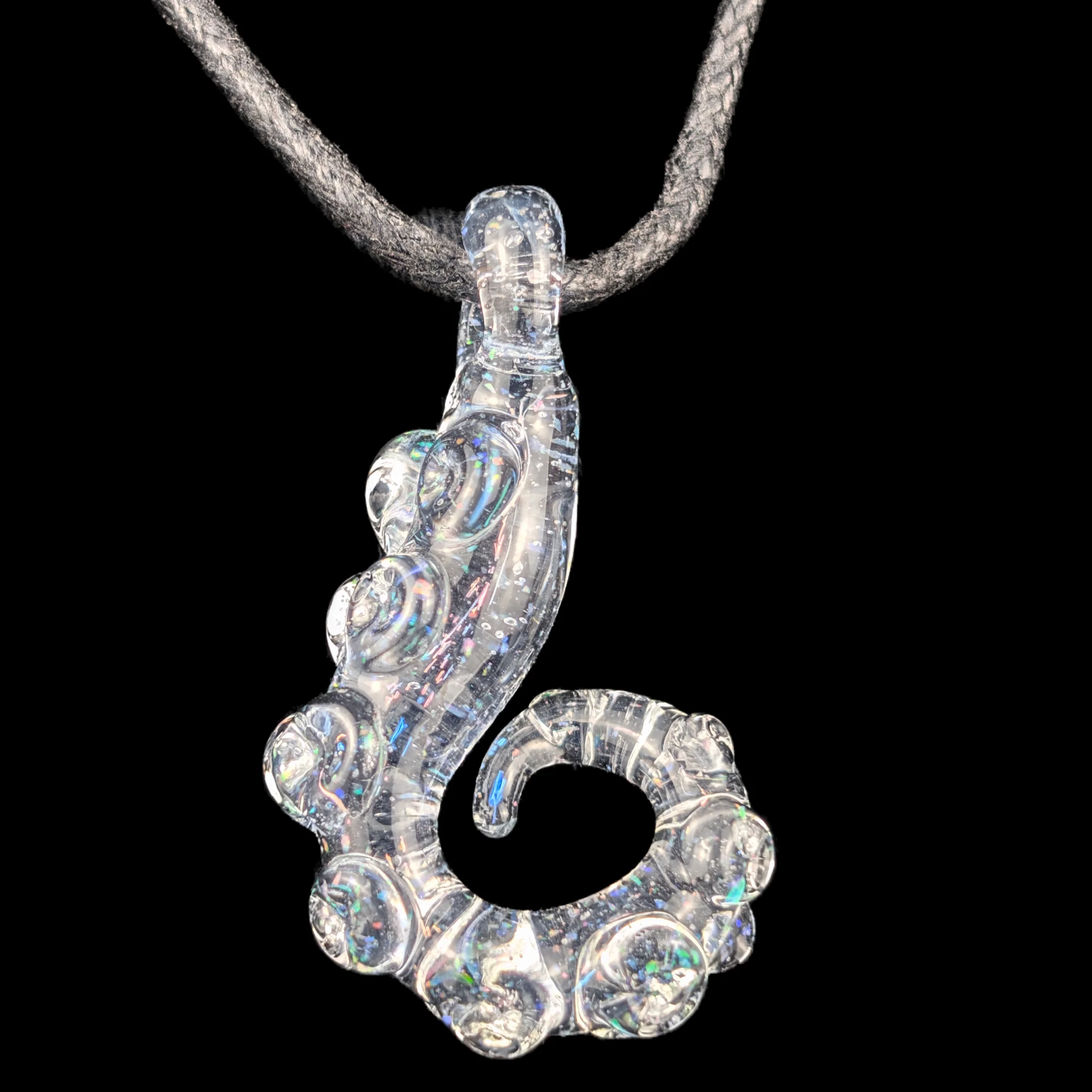 Crushed Opal J Style Tentacle Pendy by Wicked Glass