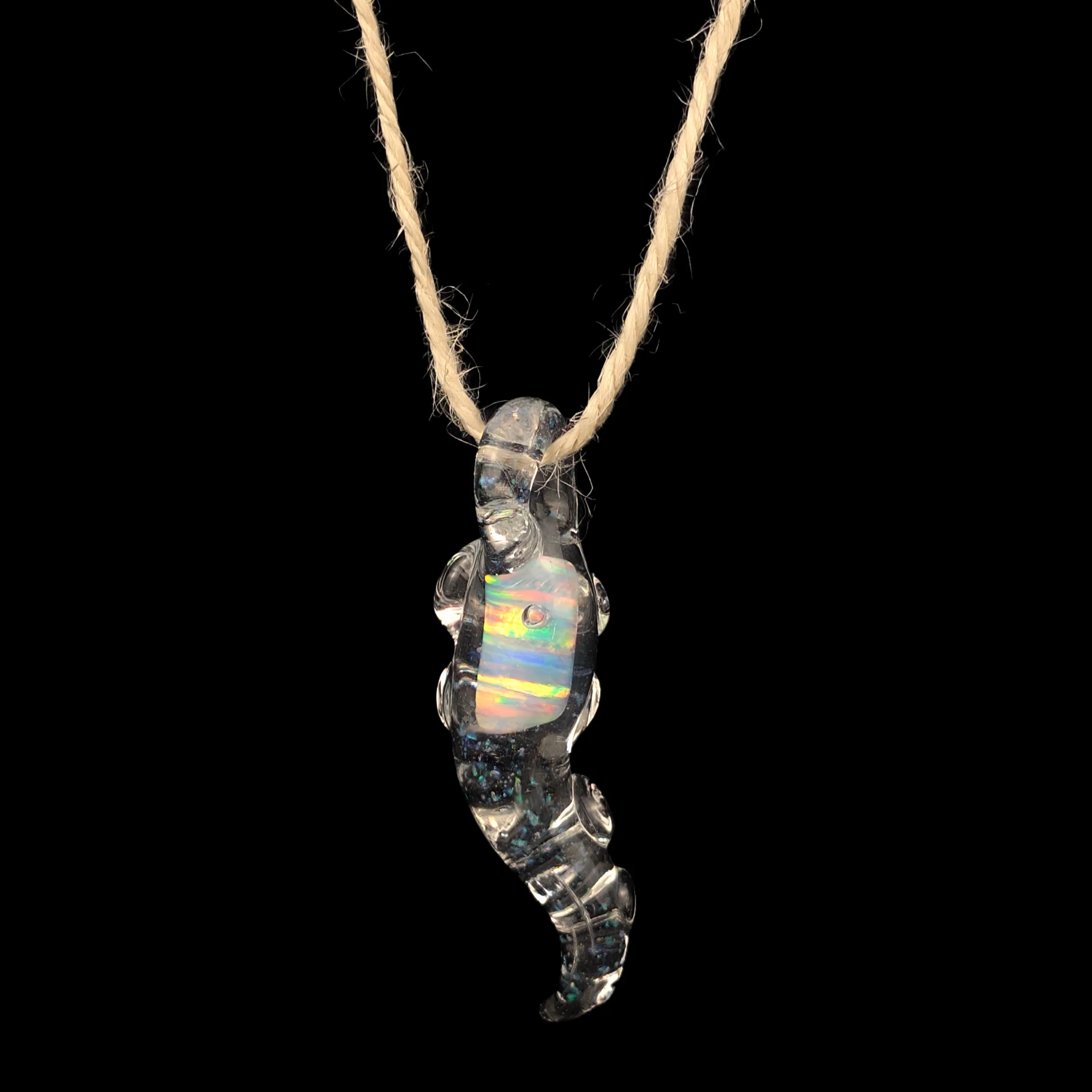 Crushed Opal OG Style Tentacle Pendy w/ Encased Opal by Wicked Glass - Image 2