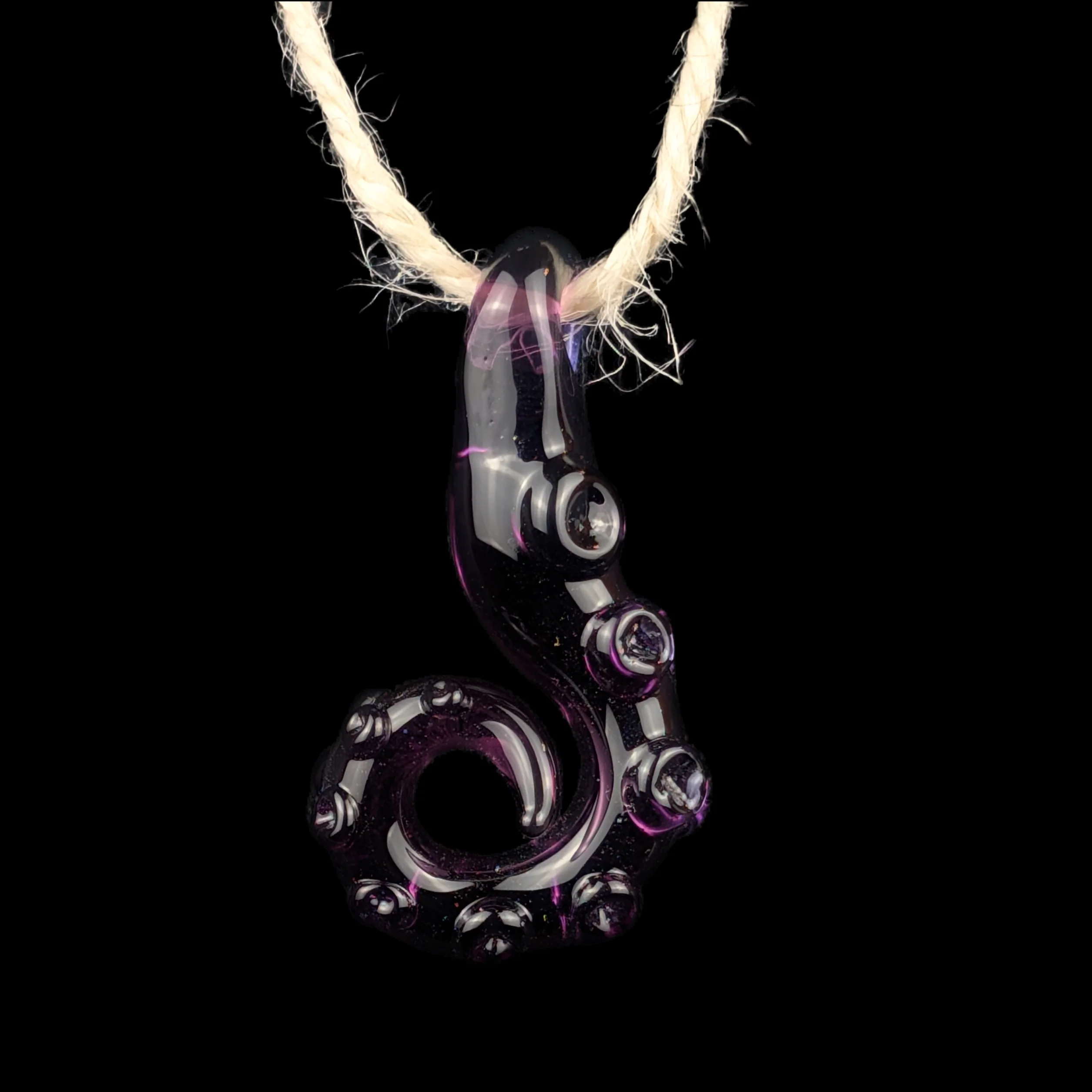 Deep Purple J Style Tentacle Pendy by Wicked Glass - Image 2