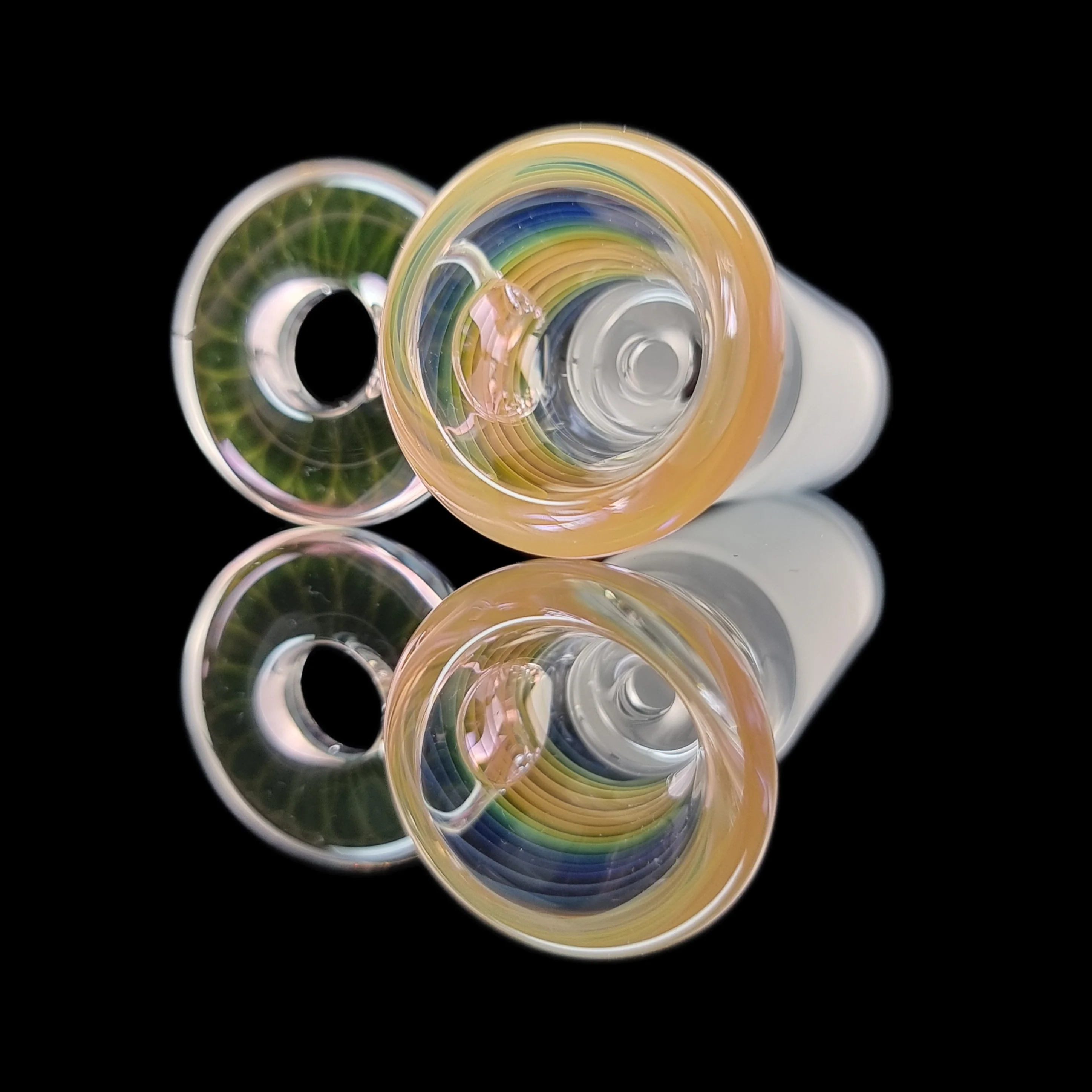 Rainbow Fume Spiral Restriction Slide w/ Fumicello Donut 18mm by Empirical Glass - Image 10