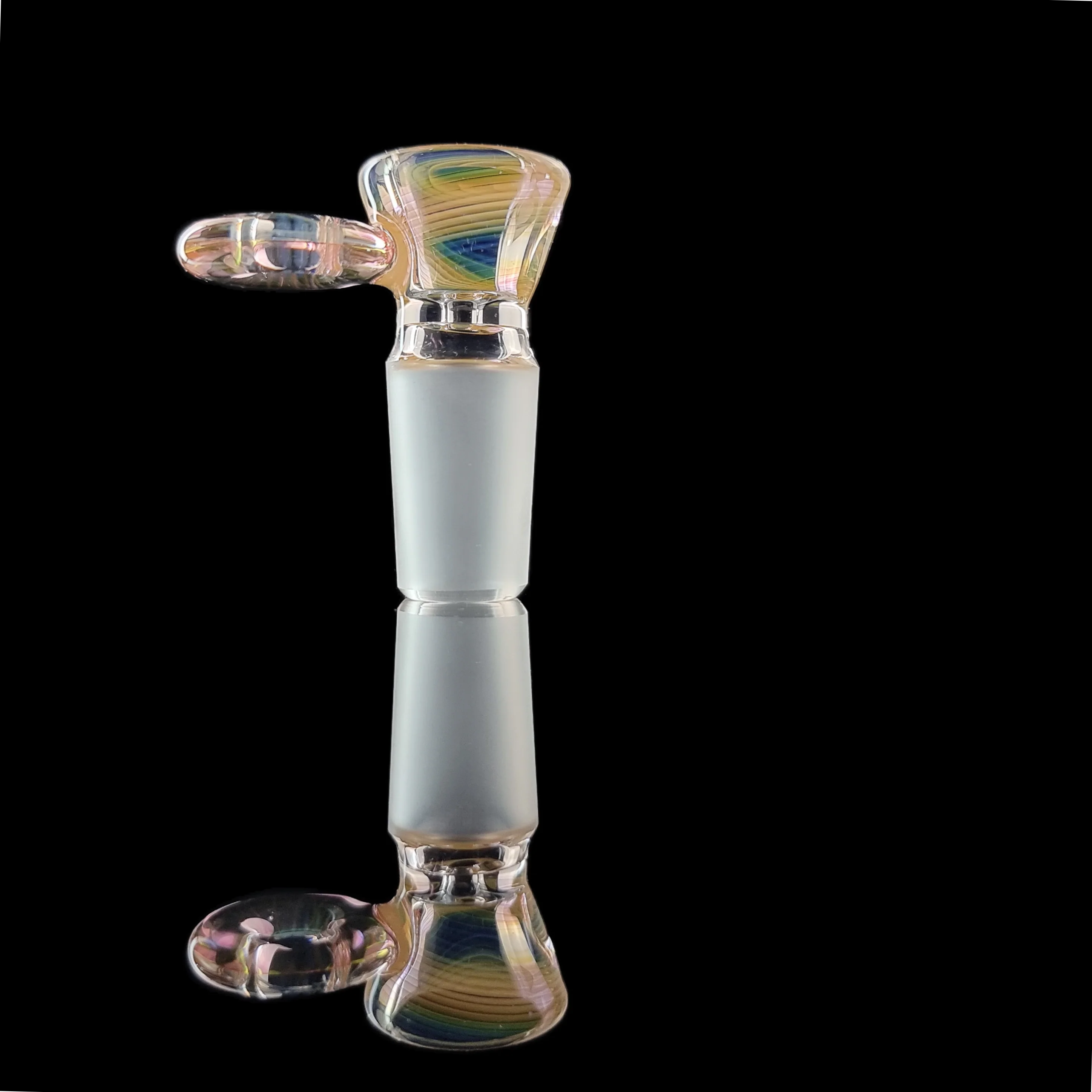 Rainbow Fume Spiral Restriction Slide w/ Fumicello Donut 18mm by Empirical Glass - Image 11