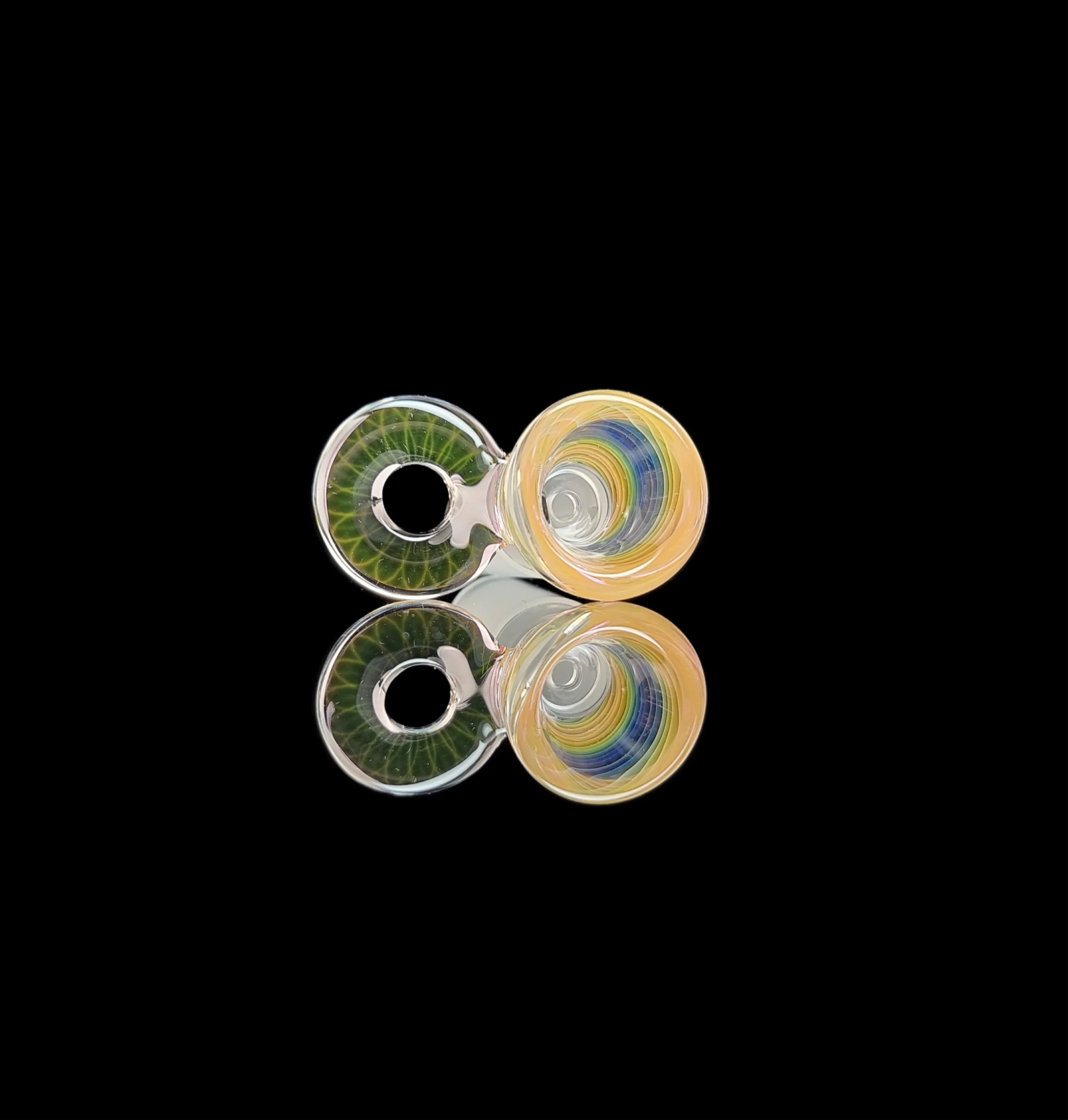 Rainbow Fume Spiral Restriction Slide w/ Fumicello Donut 18mm by Empirical Glass - Image 12