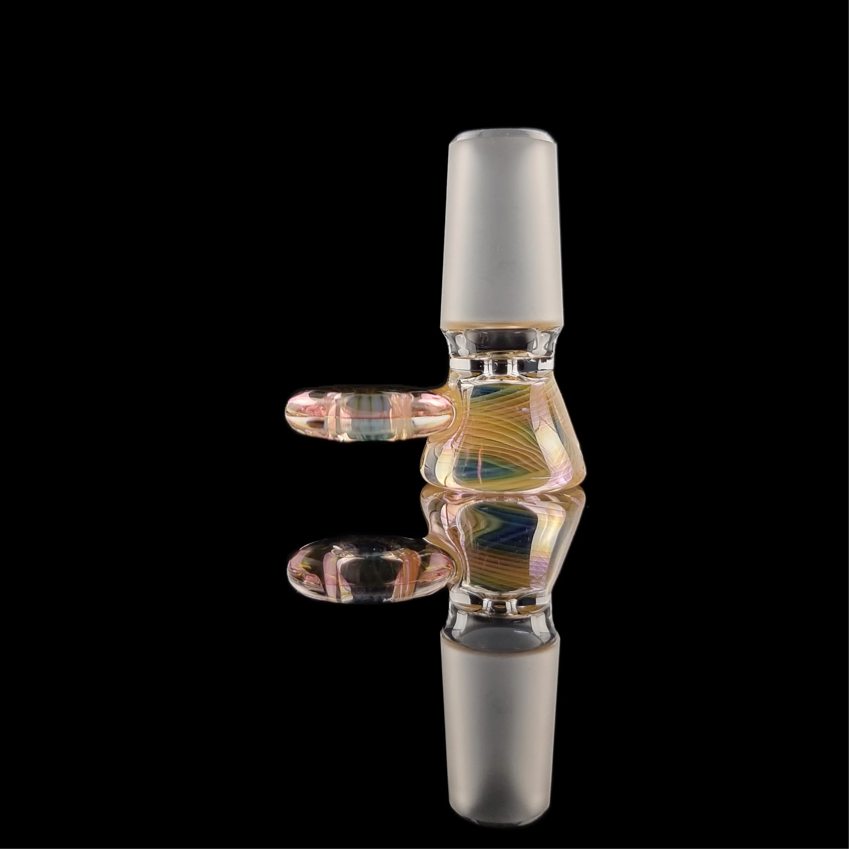 Rainbow Fume Spiral Restriction Slide w/ Fumicello Donut 18mm by Empirical Glass - Image 13