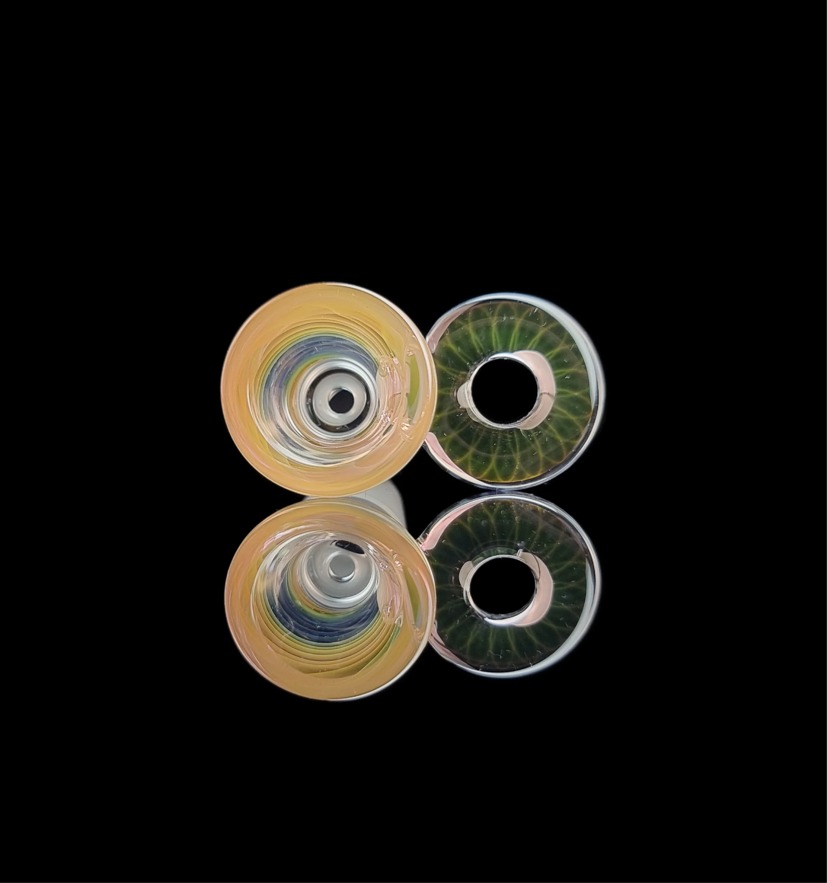 Rainbow Fume Spiral Restriction Slide w/ Fumicello Donut 18mm by Empirical Glass - Image 4