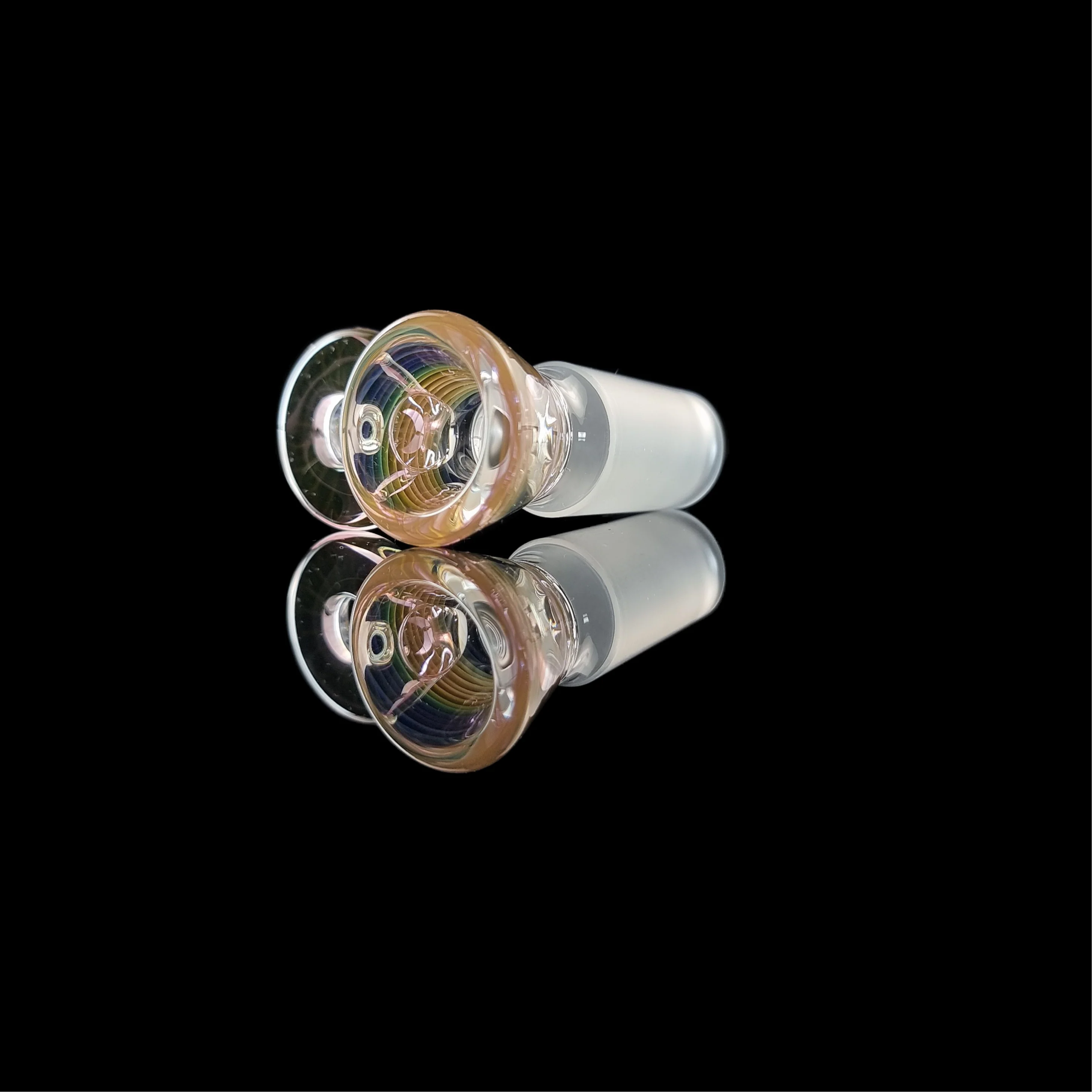 Rainbow Fume Spiral Restriction Slide w/ Fumicello Donut 18mm by Empirical Glass - Image 5