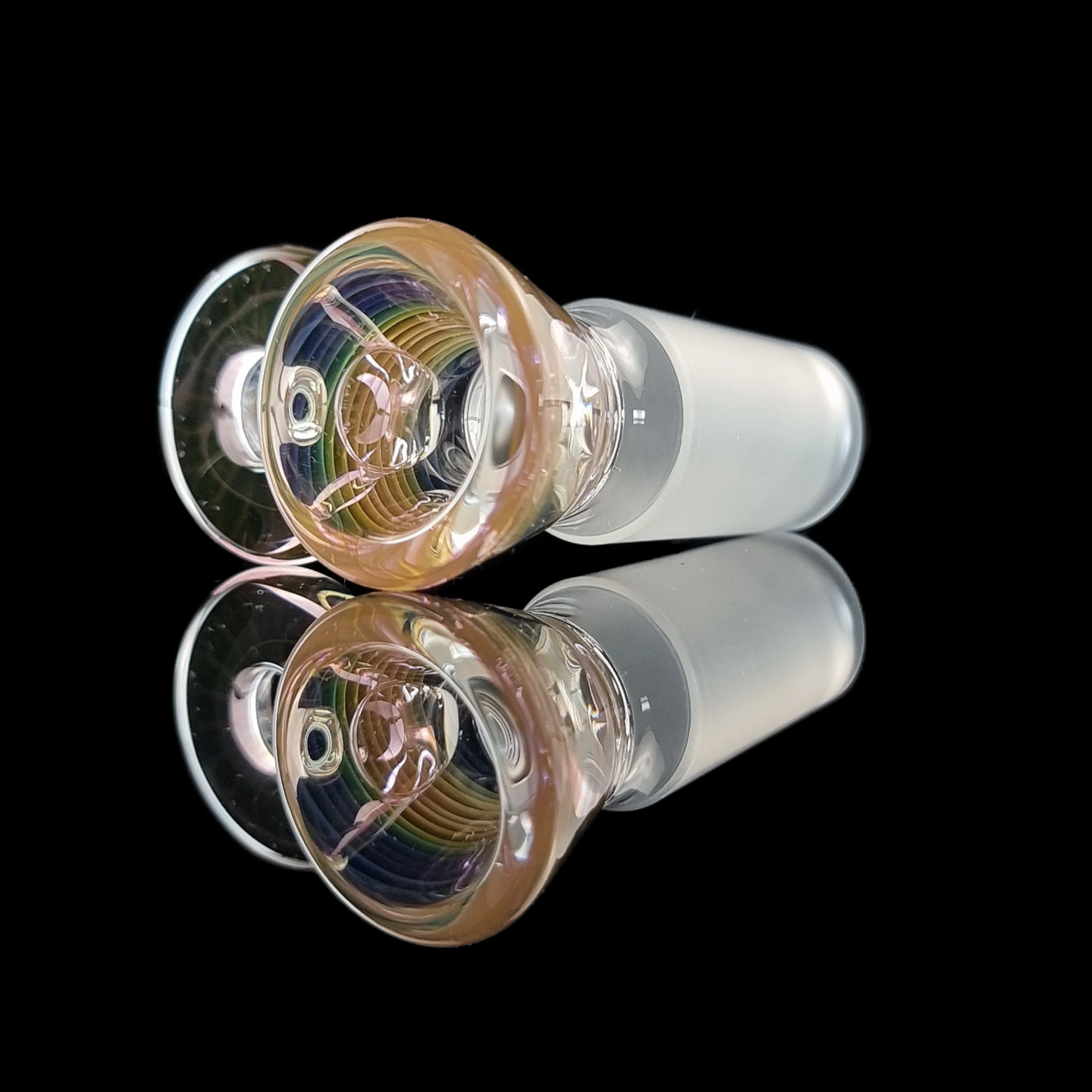 Rainbow Fume Spiral Restriction Slide w/ Fumicello Donut 18mm by Empirical Glass - Image 7