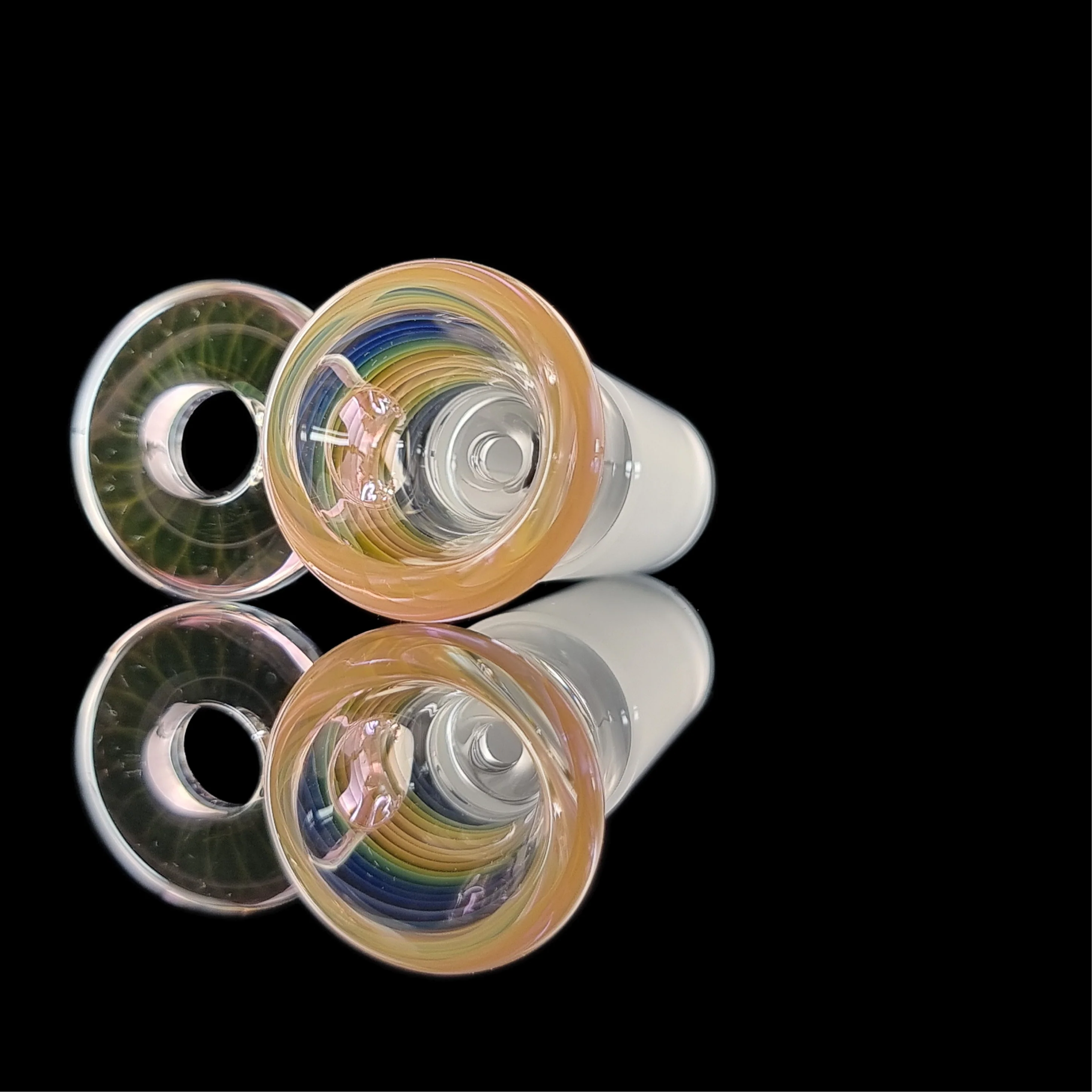 Rainbow Fume Spiral Restriction Slide w/ Fumicello Donut 18mm by Empirical Glass - Image 8