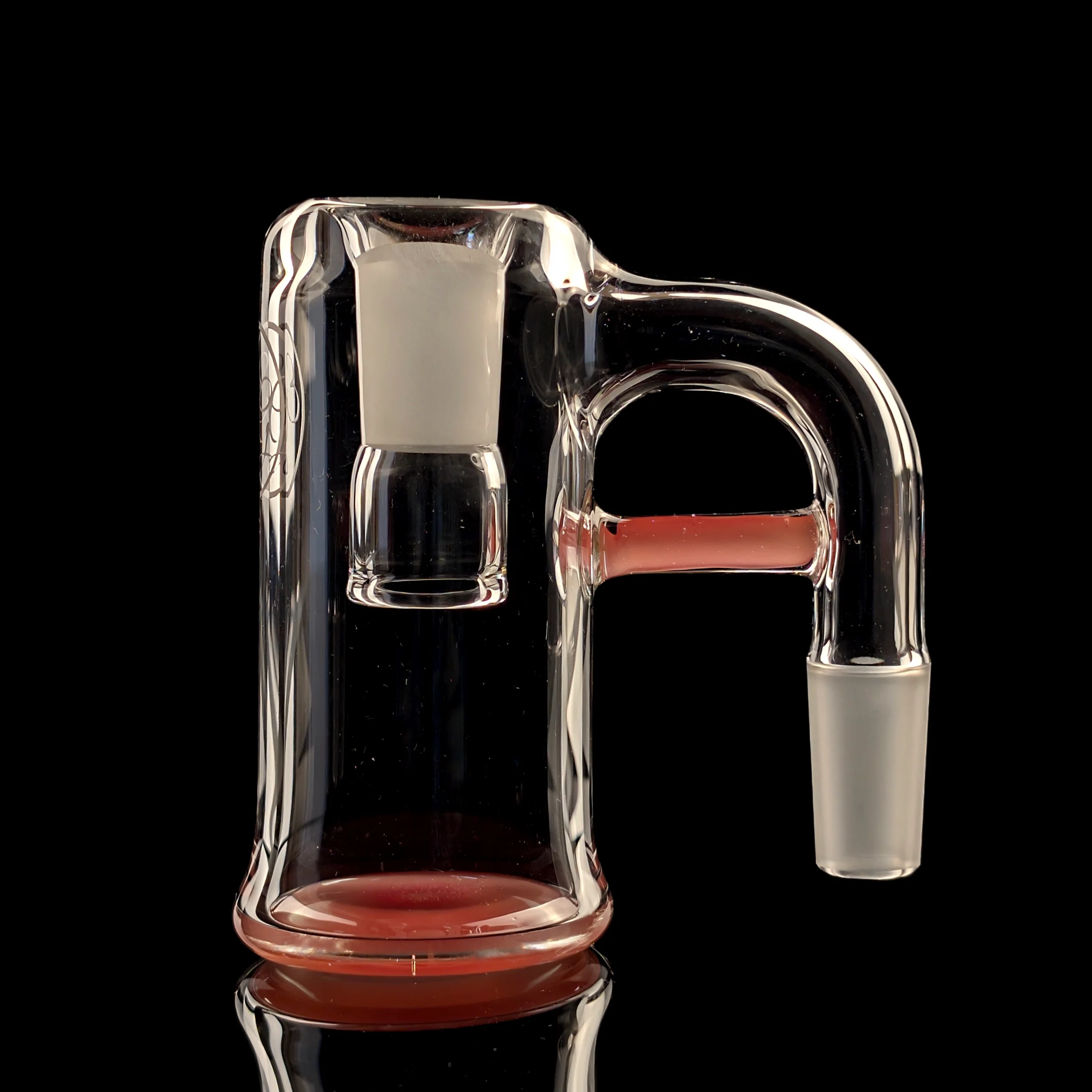 Ghosted Red Crayon Trash Can Ash Catcher 14mm 90° by Empirical Glass - Image 4