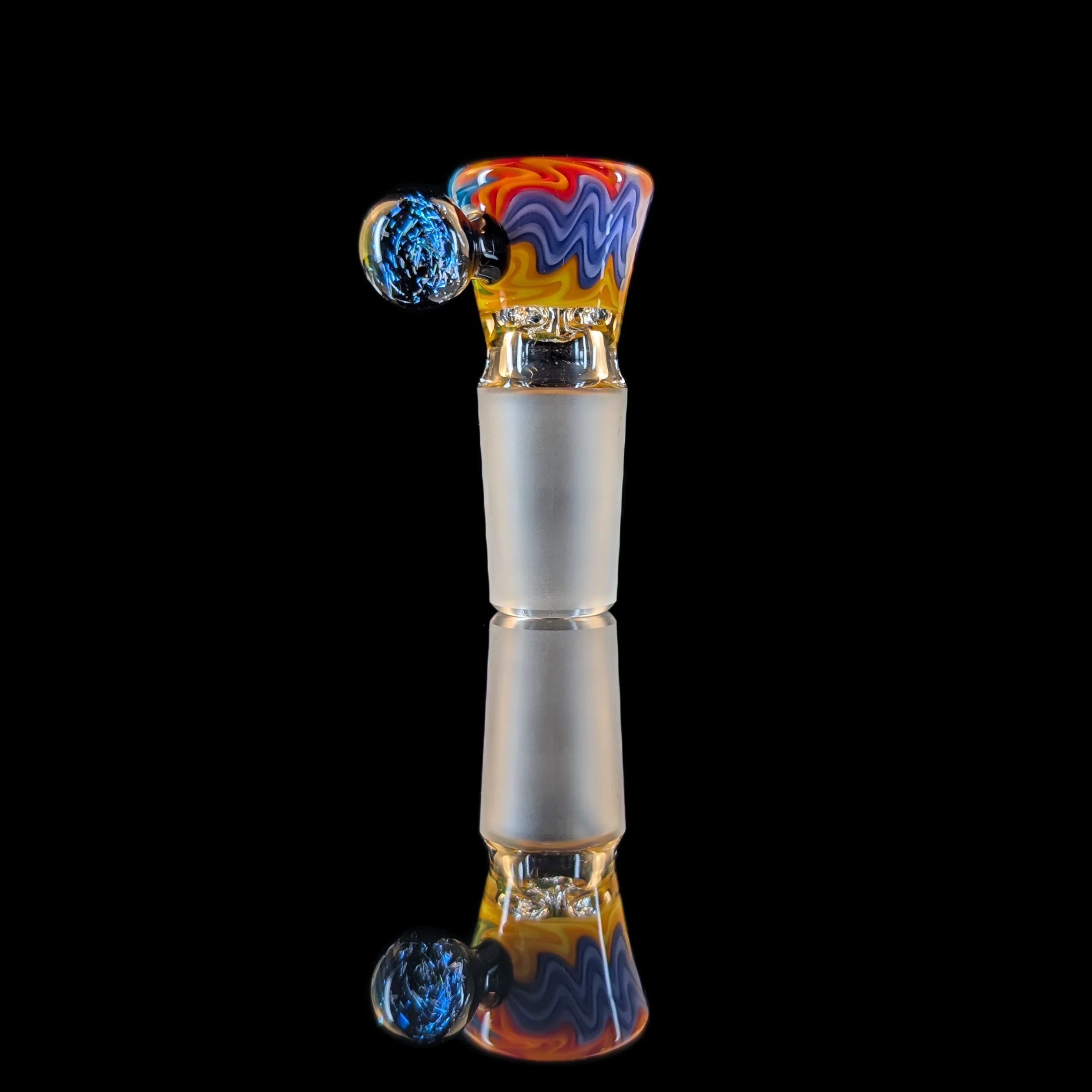 Unicorn Poop Wig Wag 4 Hole Slide w/ Dichro Marble 18mm by Empirical Glass - Image 4