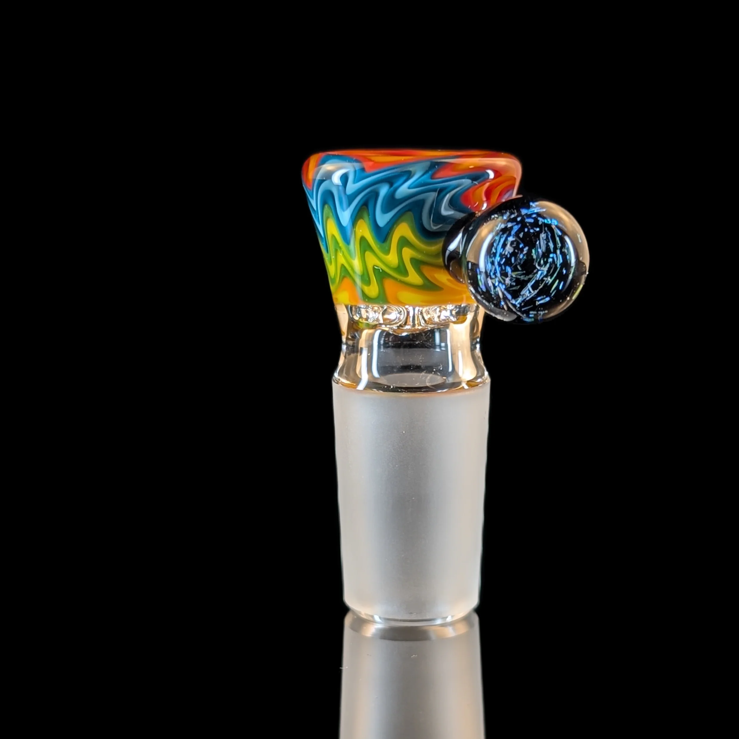 Unicorn Poop Wig Wag 4 Hole Slide w/ Dichro Marble 18mm by Empirical Glass - Image 5