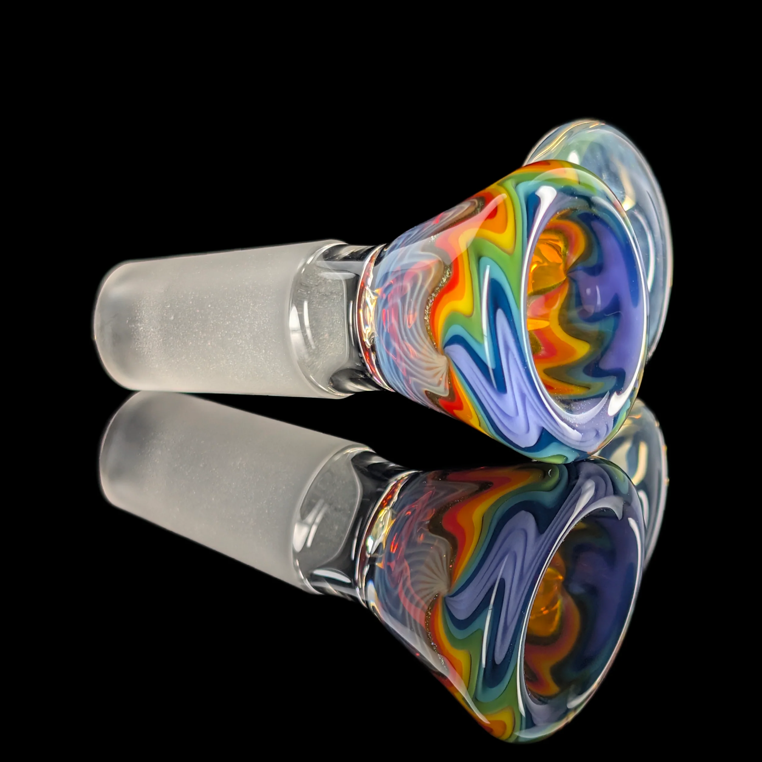 Empirical Glass Wig Wag Restriction Slide w/ Fumicello Donut 14mm Purple/Green/Red/Yellow - Image 3