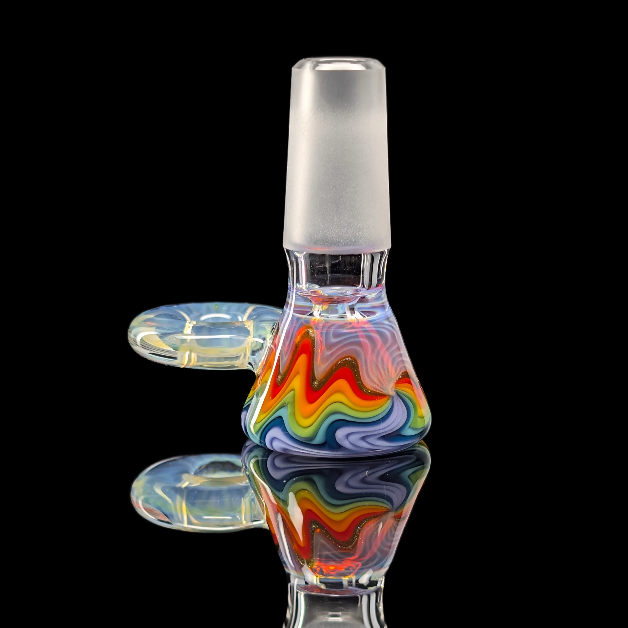 Empirical Glass Wig Wag Restriction Slide w/ Fumicello Donut 14mm Purple/Green/Red/Yellow - Image 6