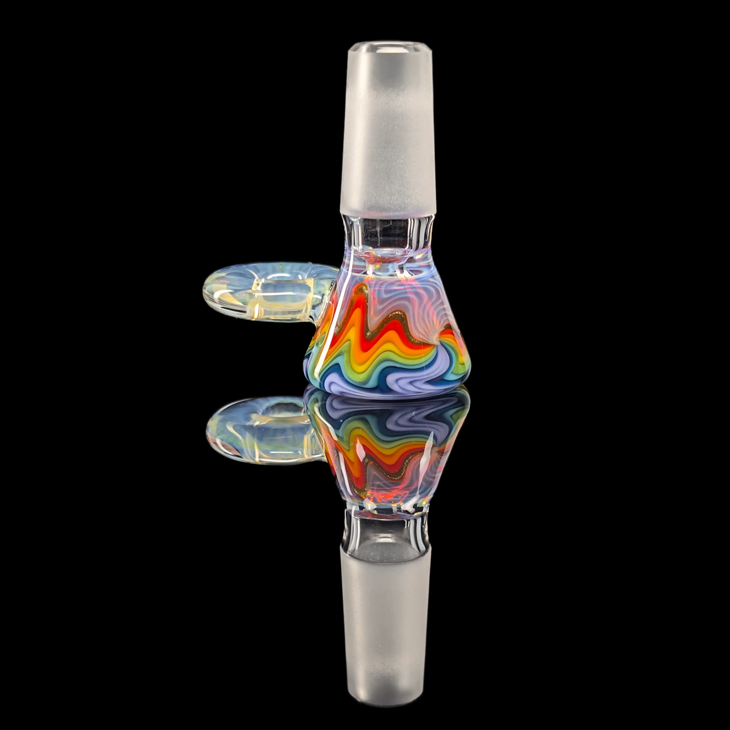 Empirical Glass Wig Wag Restriction Slide w/ Fumicello Donut 14mm Purple/Green/Red/Yellow - Image 7