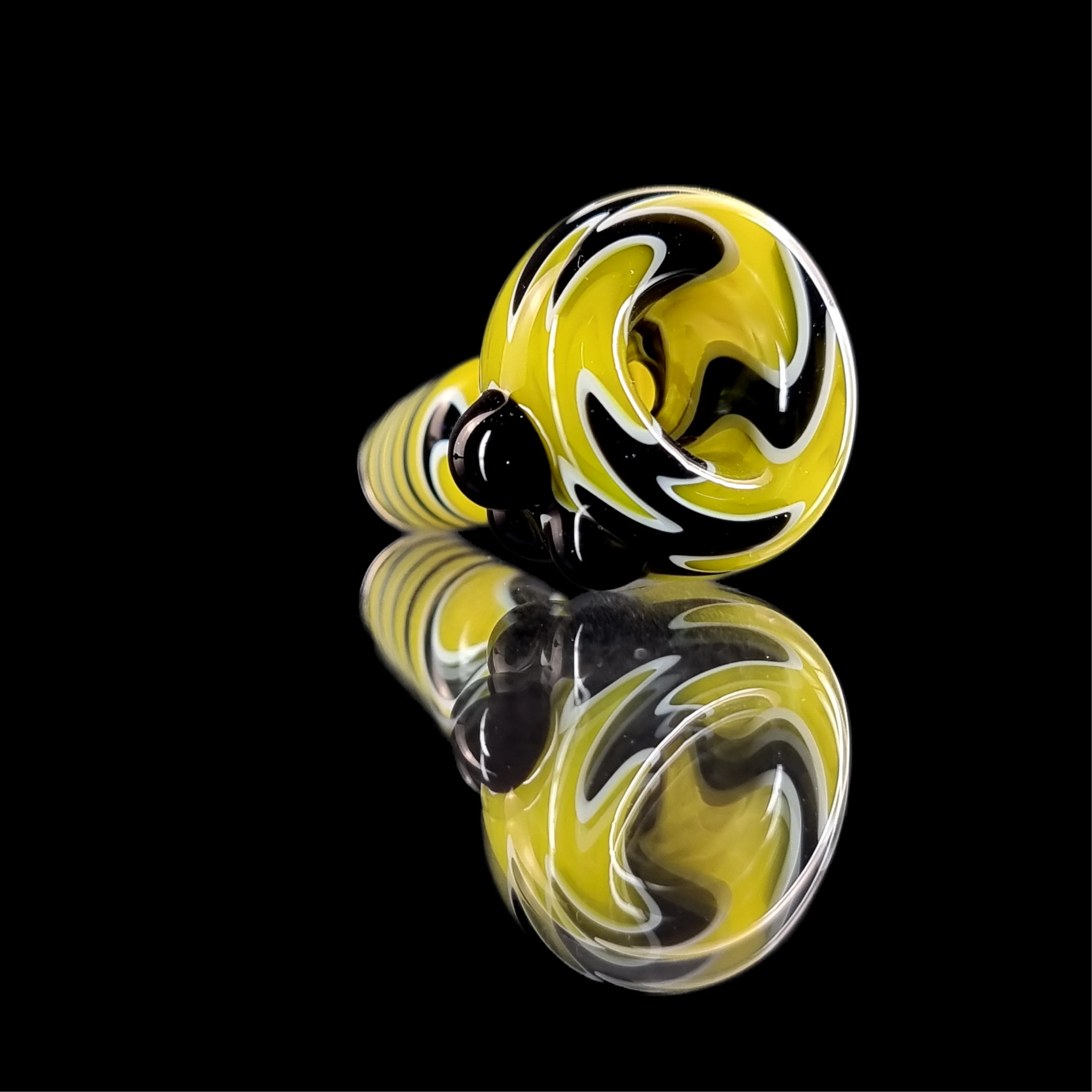 Yellow Onyx White Wig Wag Bowl 14mm by Gladstone USA - Image 2