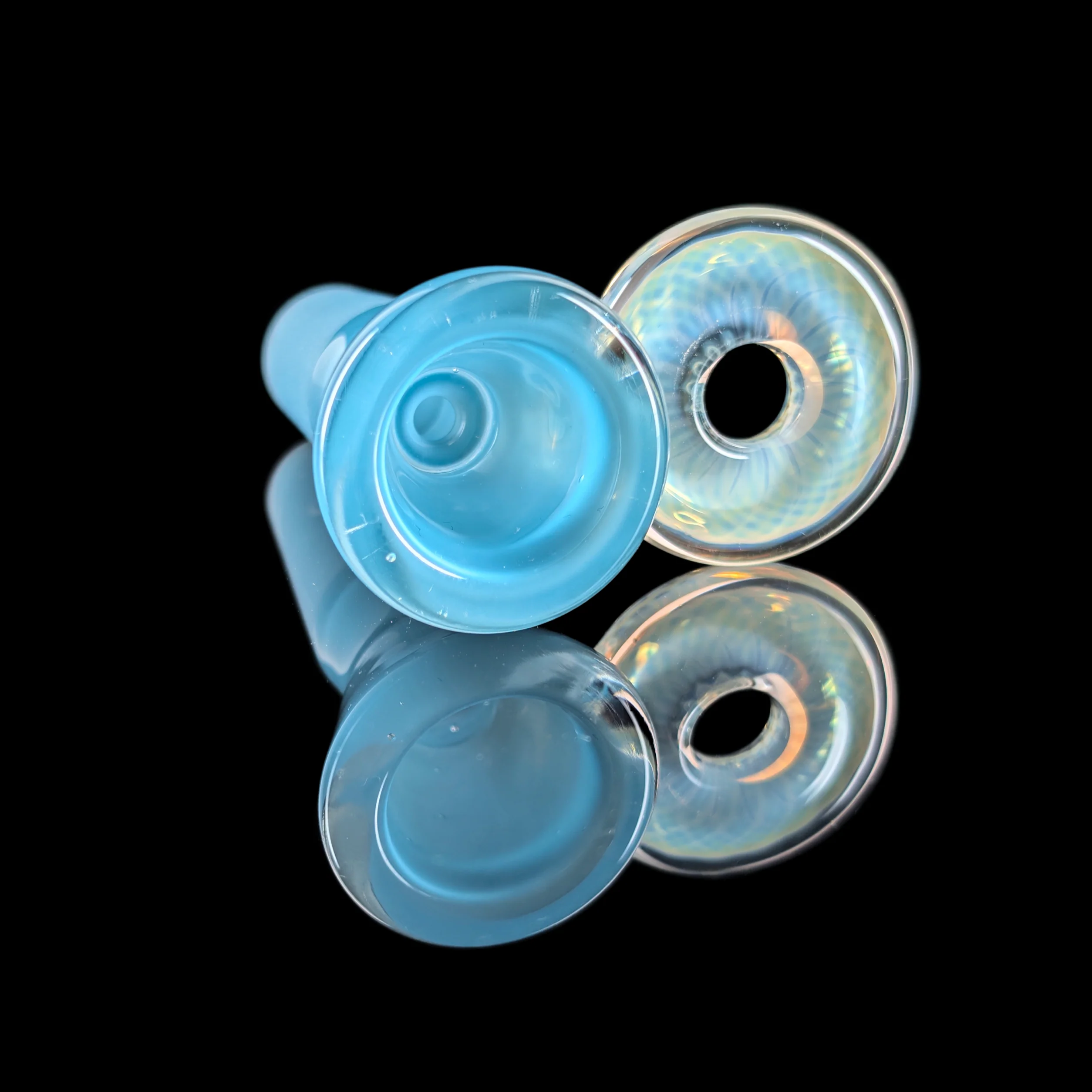 Fully Worked Restriction Slide w/ Fumicello Donut by Empirical Glass 14mm Really Teally - Image 2