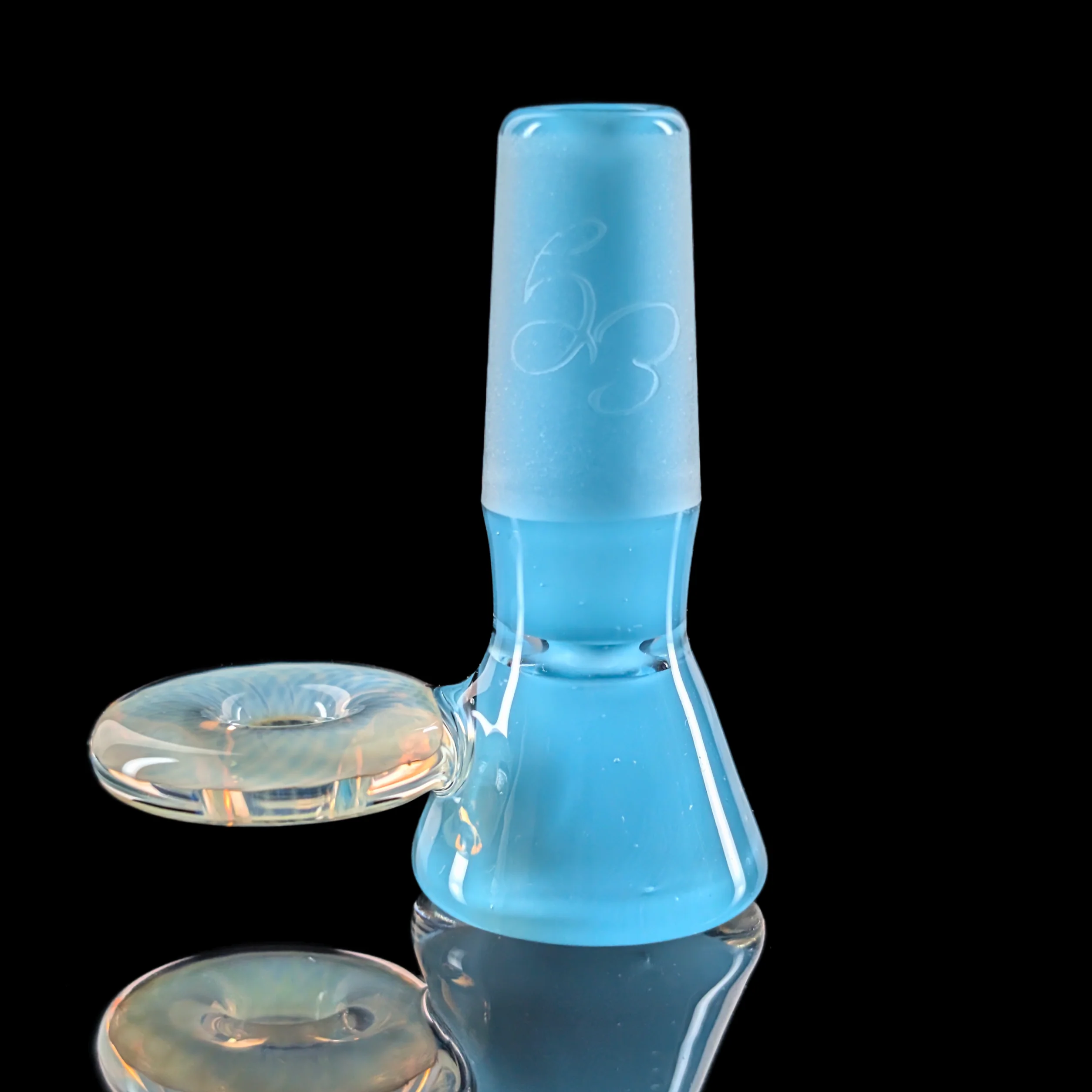 Fully Worked Restriction Slide w/ Fumicello Donut by Empirical Glass 14mm Really Teally - Image 3