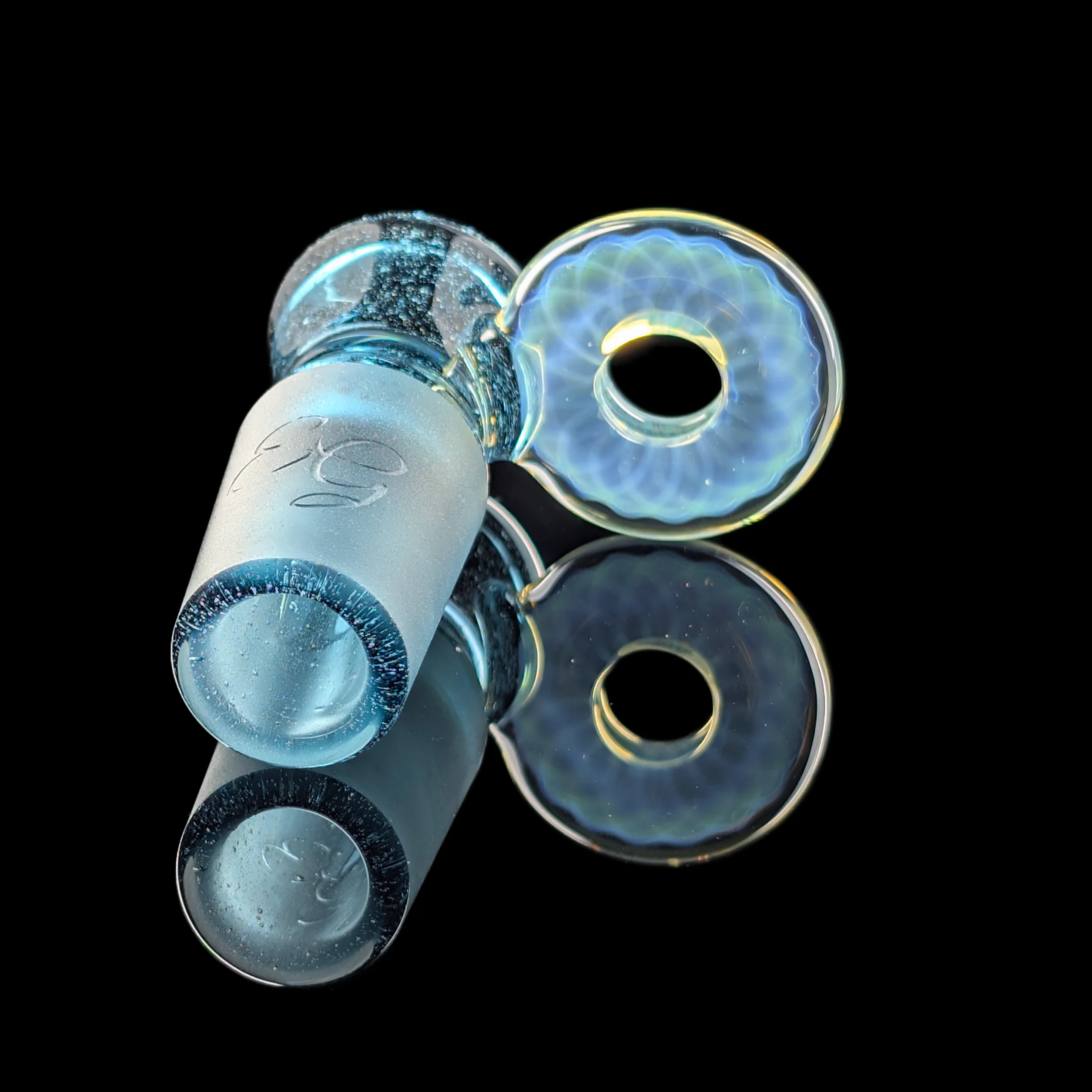Fully Worked Restriction Slide w/ Fumicello Donut by Empirical Glass 18mm Green - Image 7