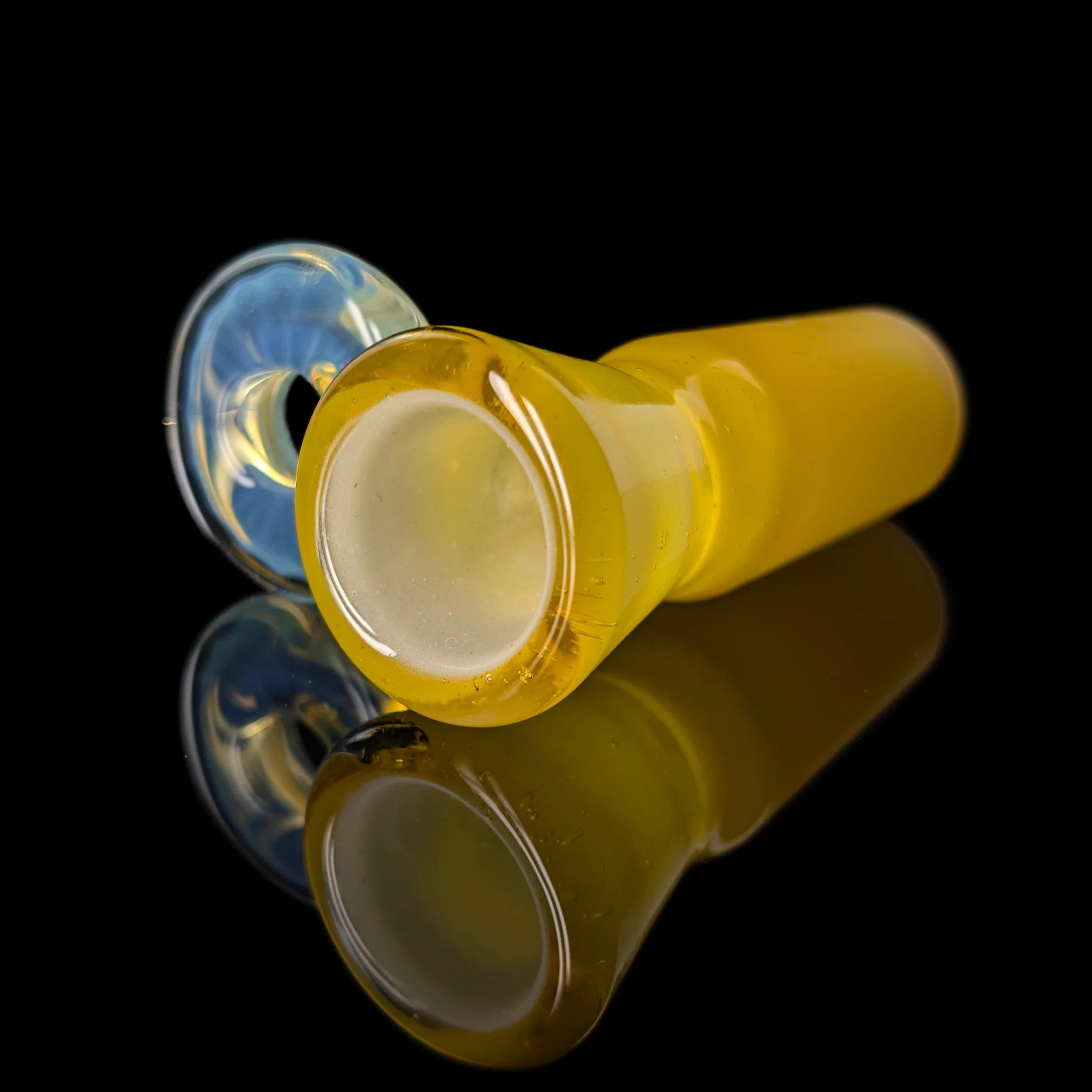 Fully Worked Restriction Slide w/ Fumicello Donut by Empirical Glass 18mm Spray Tan - Image 3