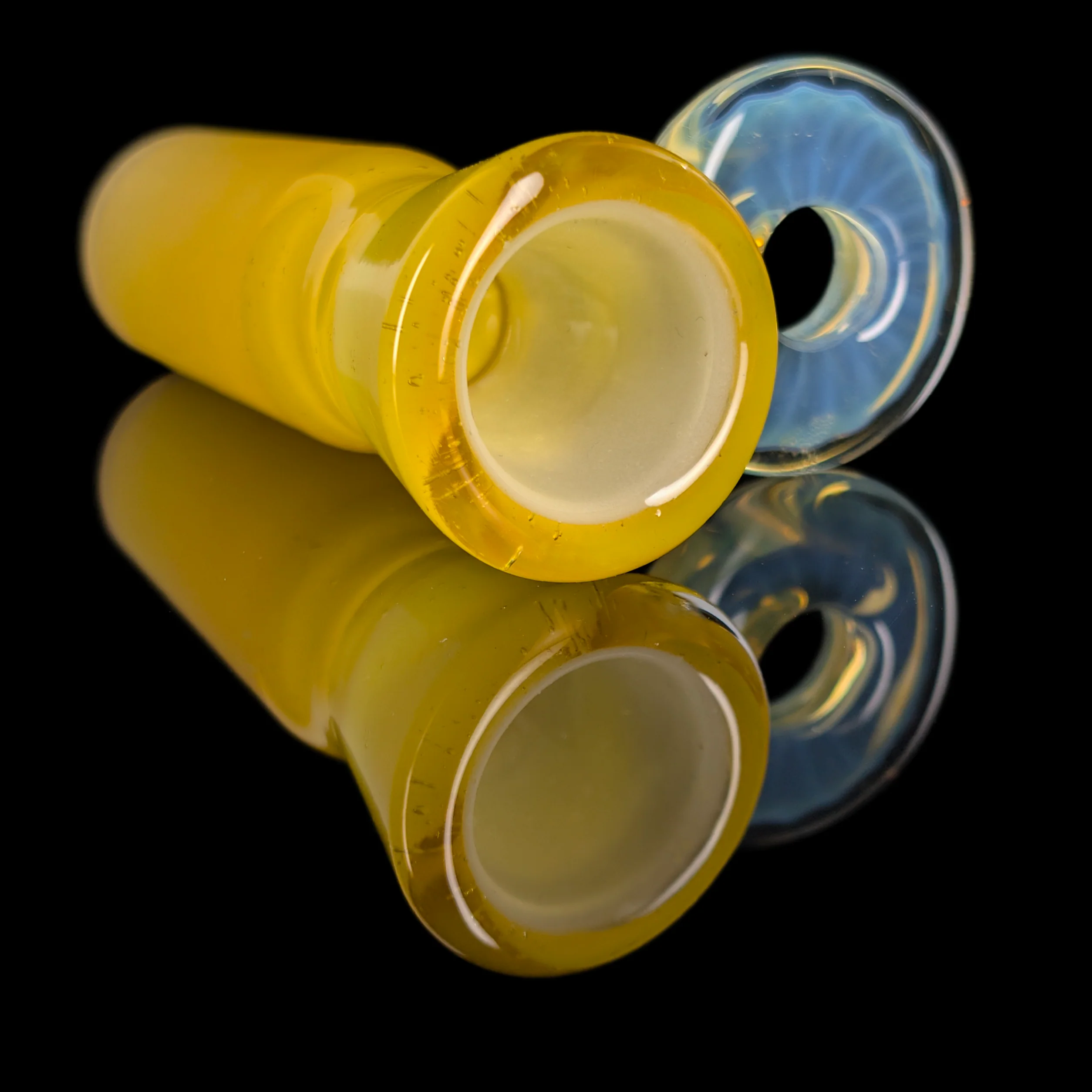 Fully Worked Restriction Slide w/ Fumicello Donut by Empirical Glass 18mm Spray Tan - Image 4