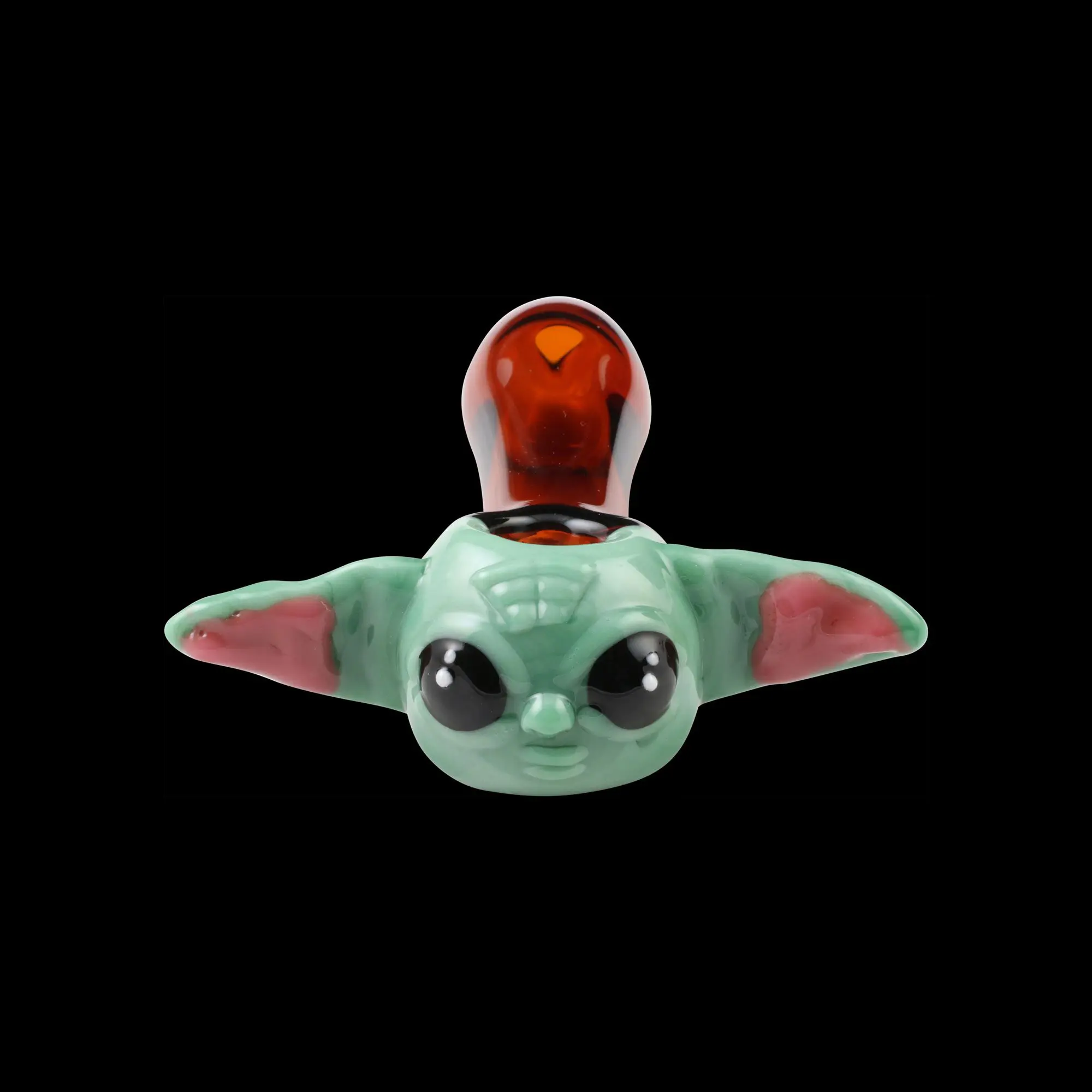 Grogu Glass Pipe by Chameleon Glass MX