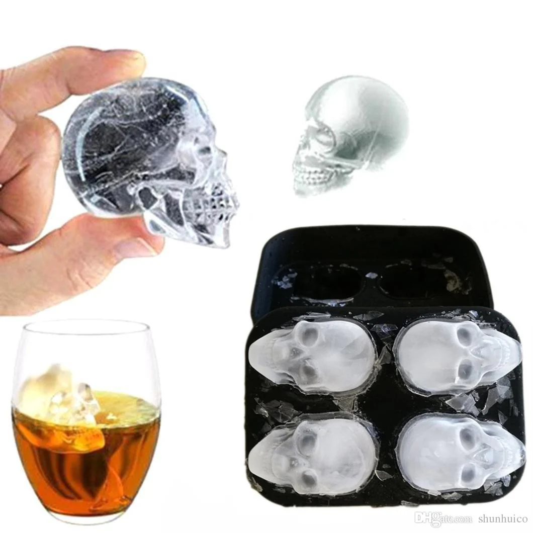Gummy Mould 3D Skull - 4 Cavity