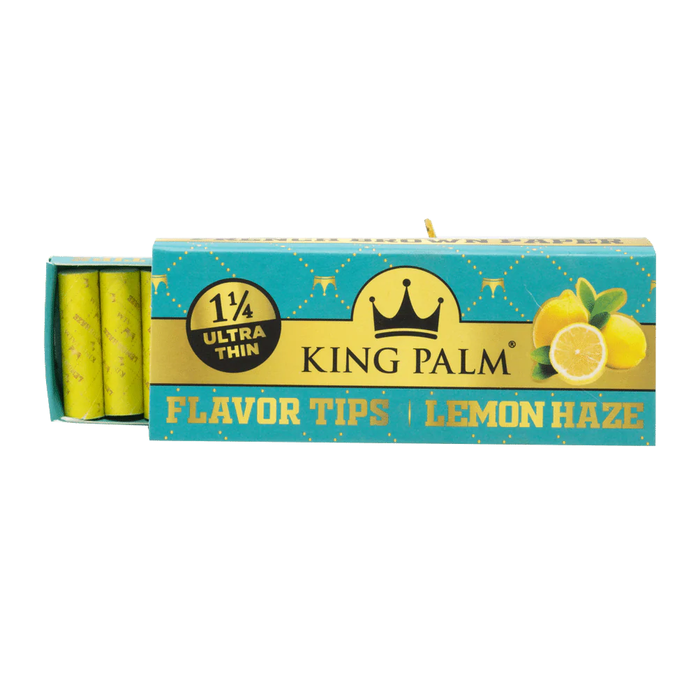 King Palm French Brown Lemon Haze 1 1/4 Rolling Papers w/ Pop Filters - Image 4