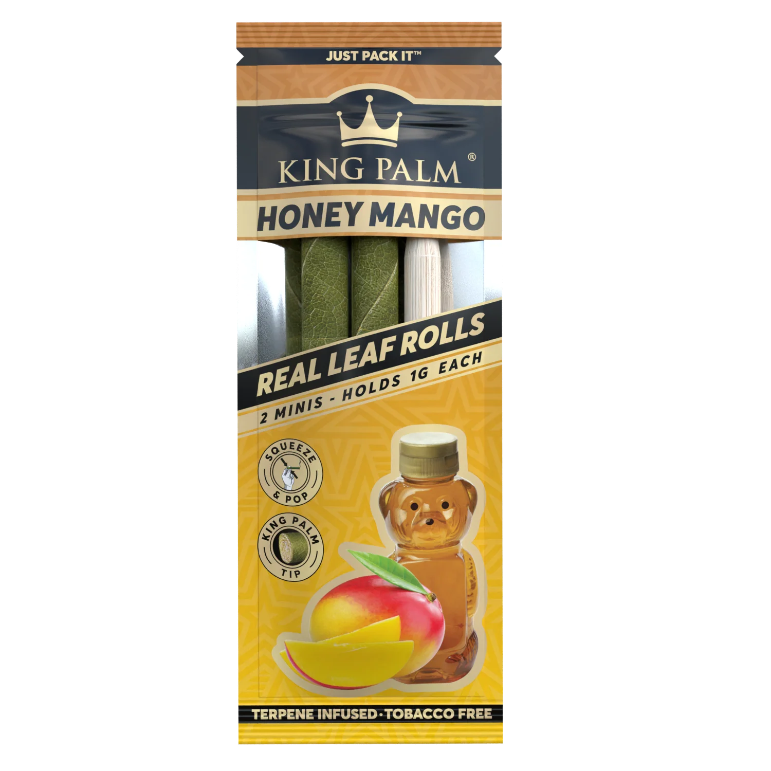 King Palm Mini Rolls 2 Pack Honey Mango
