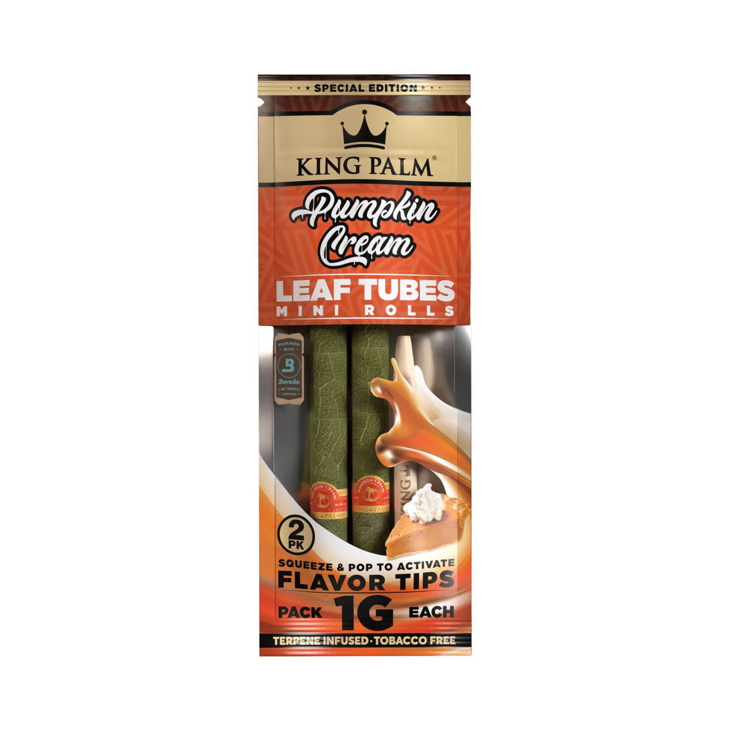 King Palm Mini Rolls 2 Pack Pumpkin Cream
