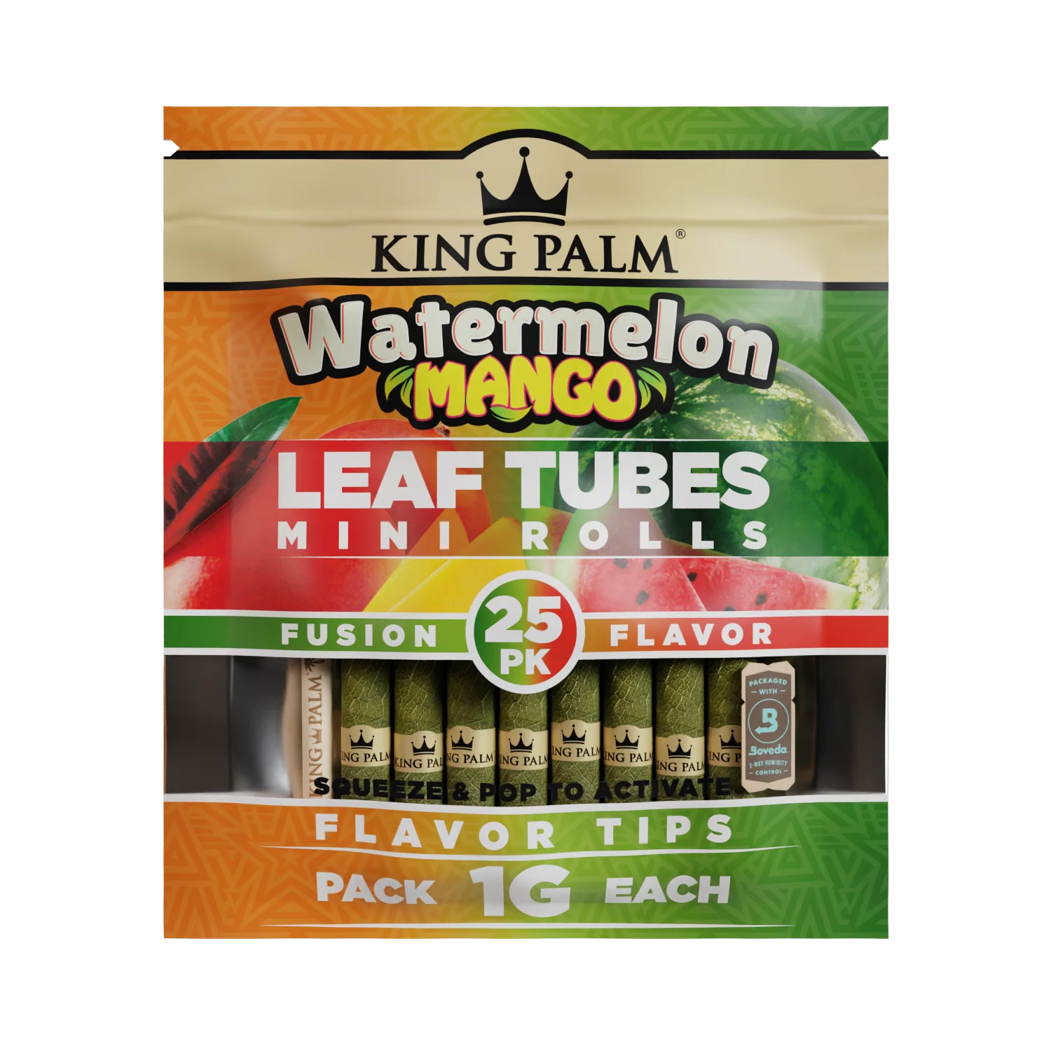 King Palm Mini Rolls 25 Pack Watermelon Mango