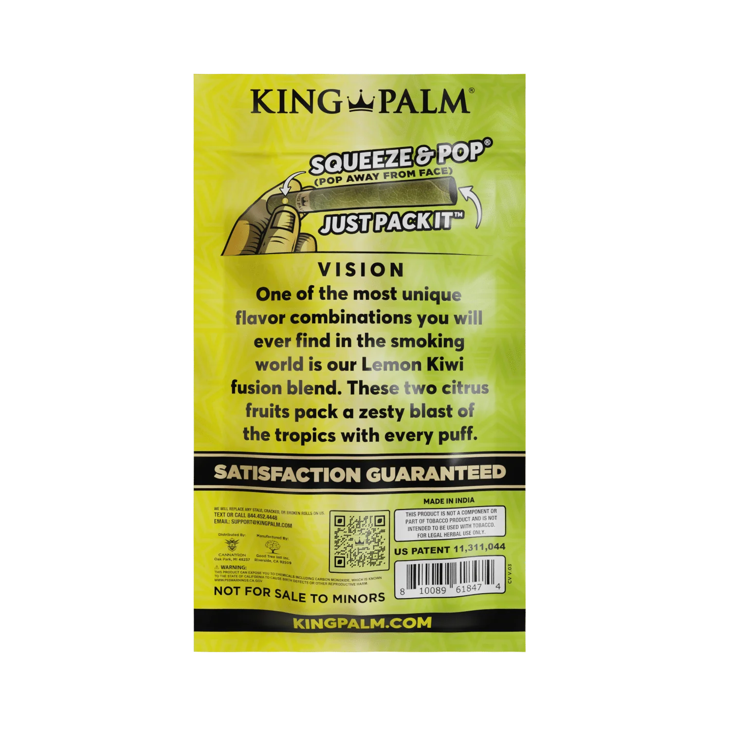 King Palm Mini Rolls 5 Pack Lemon Kiwi - Image 2