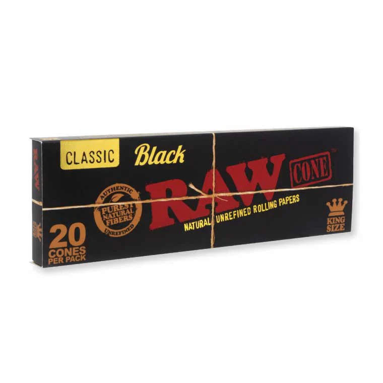 RAW Black Pre-rolled King Size Cones 20 pack - Image 2