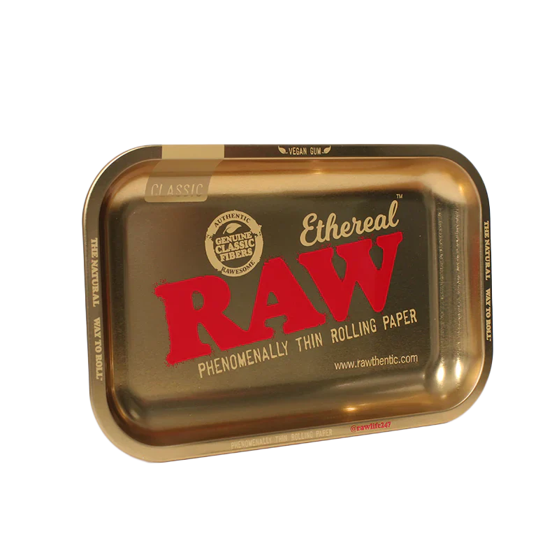 RAW Ethereal Rolling Tray Metal Small Gold Finish 27.5x17.5cm - Image 3
