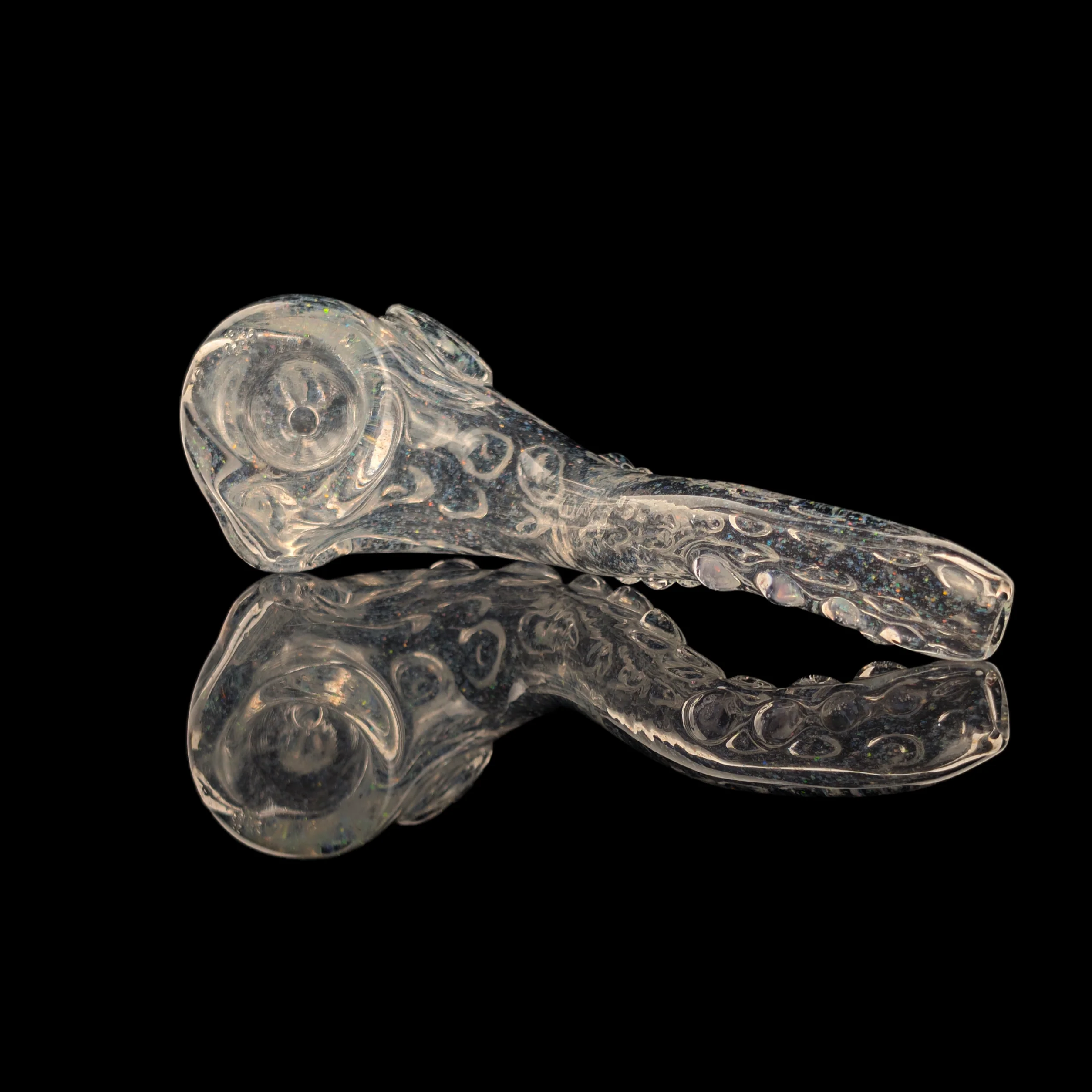 Tentacle Sherlock Pipe w/ Crushed Opal by Wicked Glass