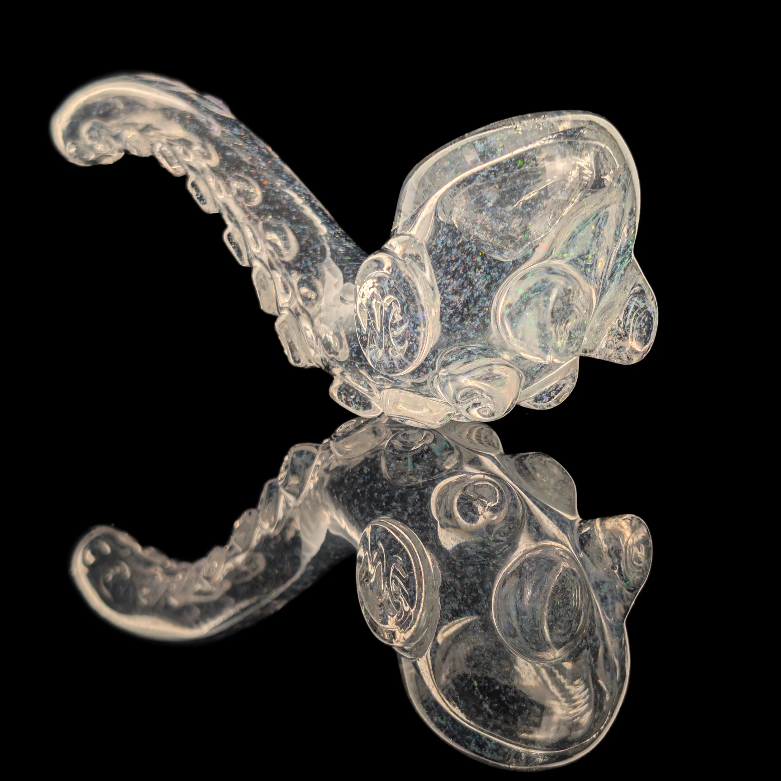 Tentacle Sherlock Pipe w/ Crushed Opal by Wicked Glass - Image 3