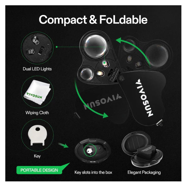 Vivosun Jewelers Loupe Magnifier 30x - 60x - Image 4