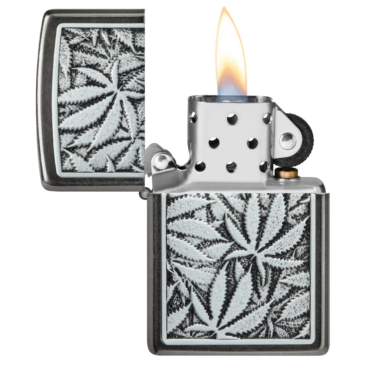 Zippo Cannabis Emblem Grey - Image 3